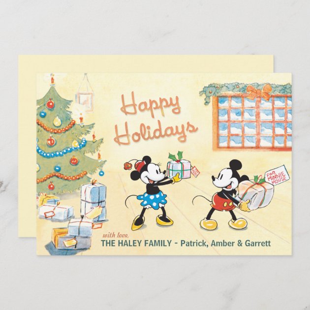 Classic Mickey And Minnie: Happy Holidays Invitation