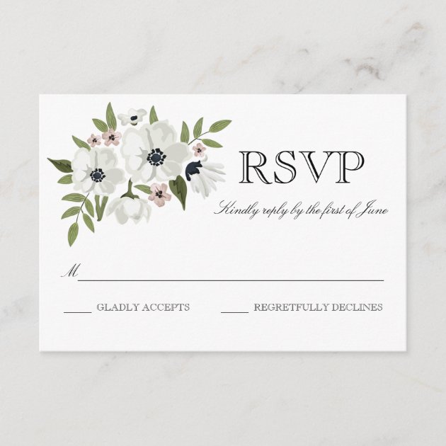 Lovely Floral RSVP Card