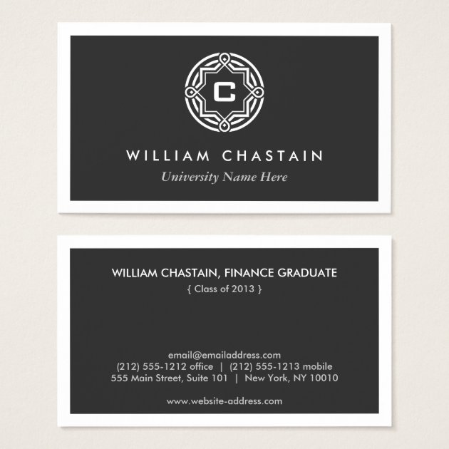 INITIAL LOGO For STUDENTS/UNIVERSITY (Black) Business Card