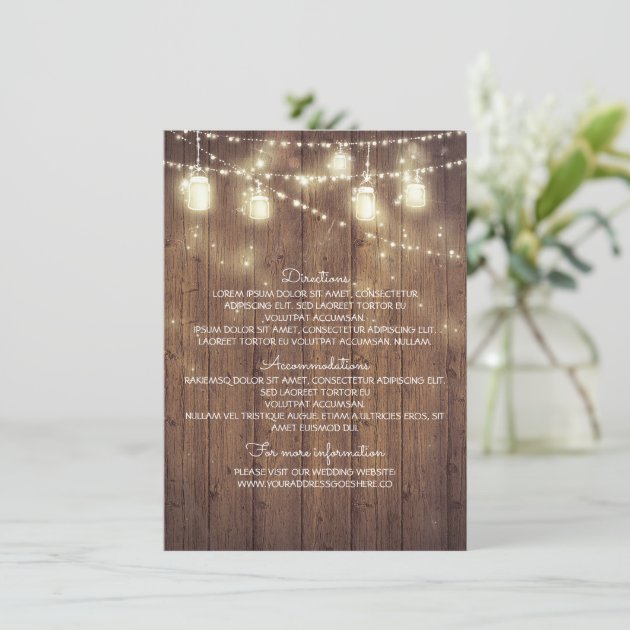 Rustic Country Wedding Details - Information Enclosure Card