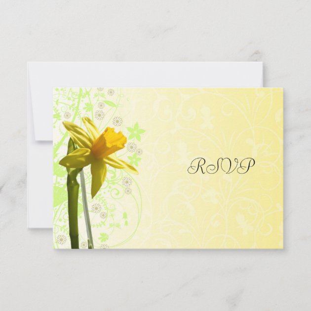 Daffodil Yellow Spring Wedding RSVP Reply
