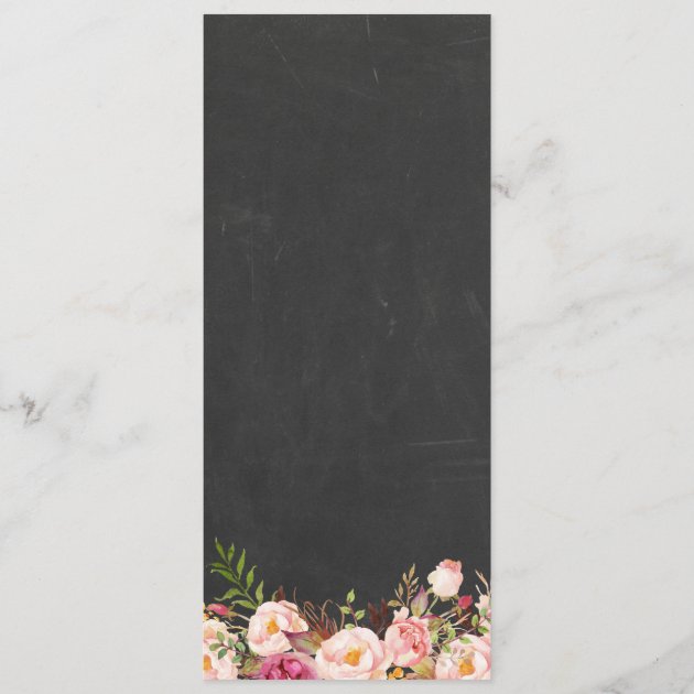Vintage Floral Chalkboard Easy Edit Wedding Menu