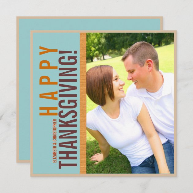 Bold Modern Graphic Thanksgiving Photo Card