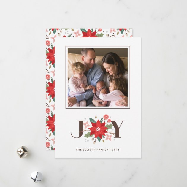 Joy Flourish Holiday Invitation - White