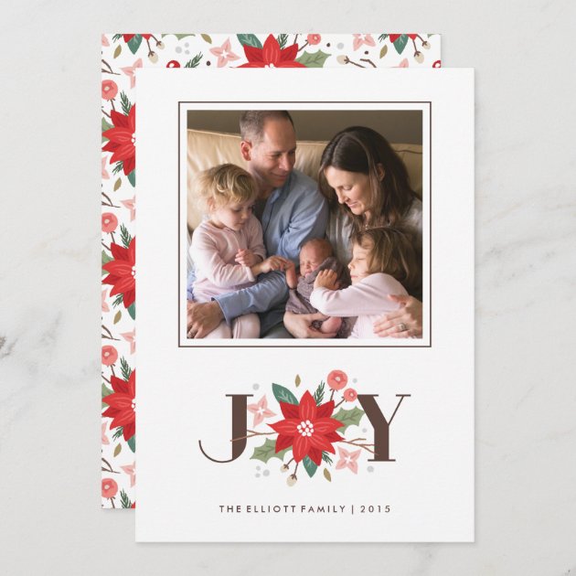 Joy Flourish Holiday Invitation - White