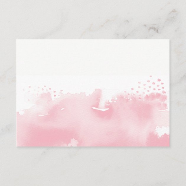 ACCOMMODATION CARD Stylish Watercolor Blush Pink