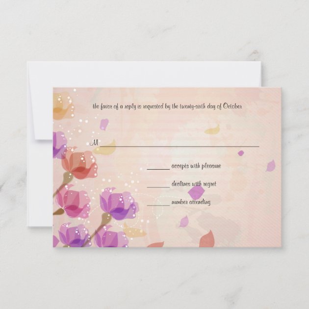 Watercolor Tulips Wedding RSVP Response Card