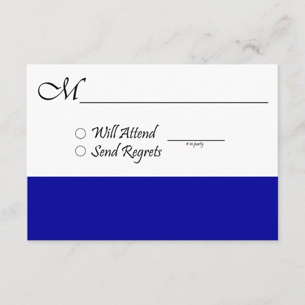 Blue RSVP Card for Wedding or Graduation