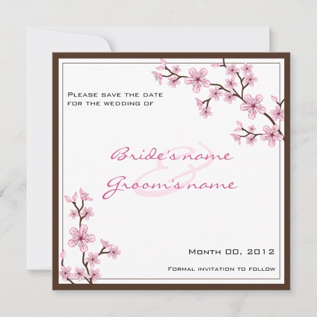 Cherry Blossom Save the Date cards