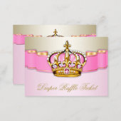 Pink and Gold Princess Girls Diaper Raffle Ticket Enclosure Card | Zazzle