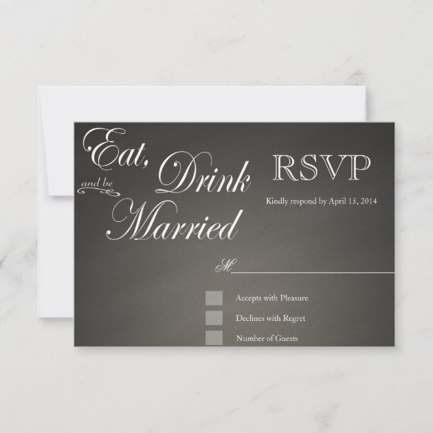 Eat Drink and be Married elegant RSVP