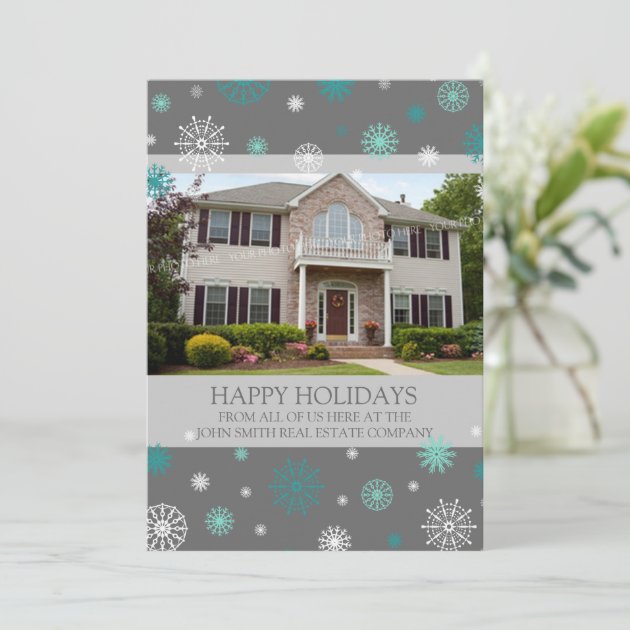 Happy Holidays Photo Card Real Estate Business