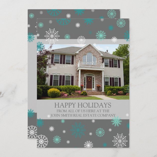Happy Holidays Photo Card Real Estate Business
