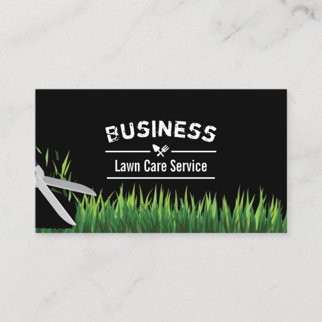 Lawn Care & Landscaping Service Professional Business Card (front side)
