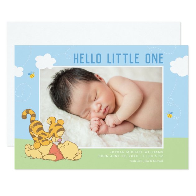Pooh & Tigger Hello LIttle One Birth Announcement