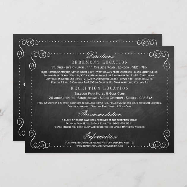 The Ornate Chalkboard Wedding - Detail Enclosure Card