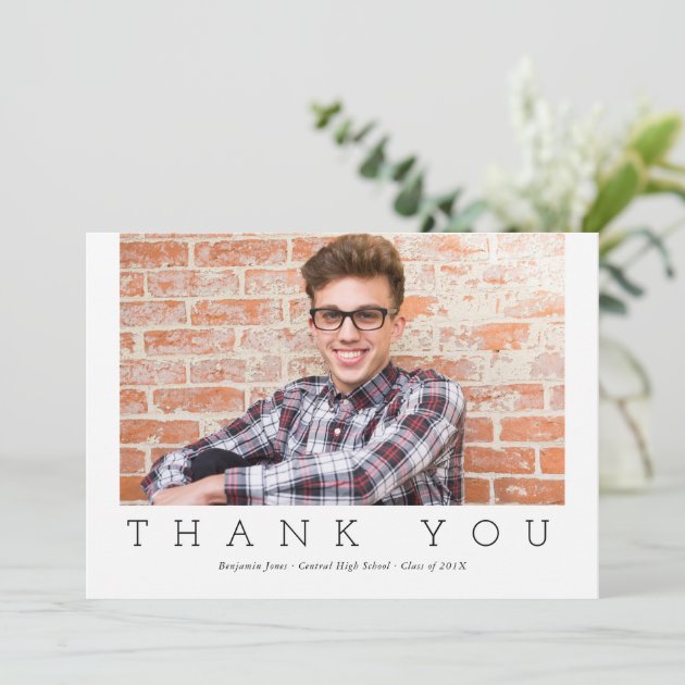 Modern Typography Graduation Thank You Photograph Announcement
