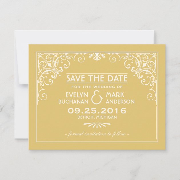 Wedding Save the Date Cards | Art Deco Style
