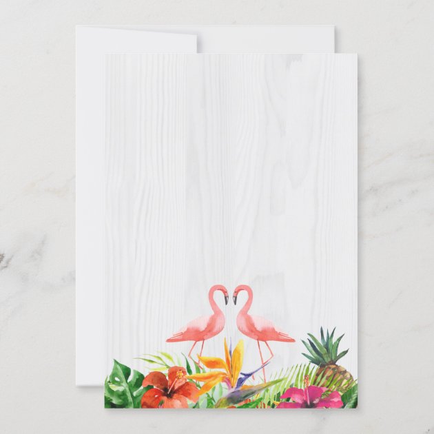 Save The Date | Luau Tropical Floral Flamingo