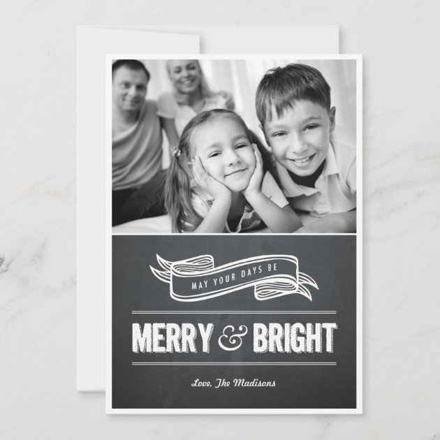 Merry & Bright Chalkboard Christmas Cards