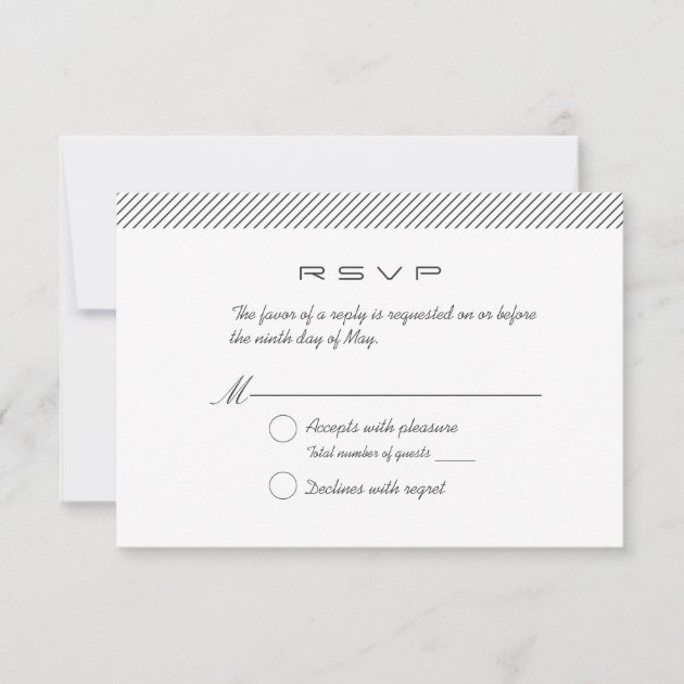 Plain Minimal Stripes Wedding RSVP Response Card