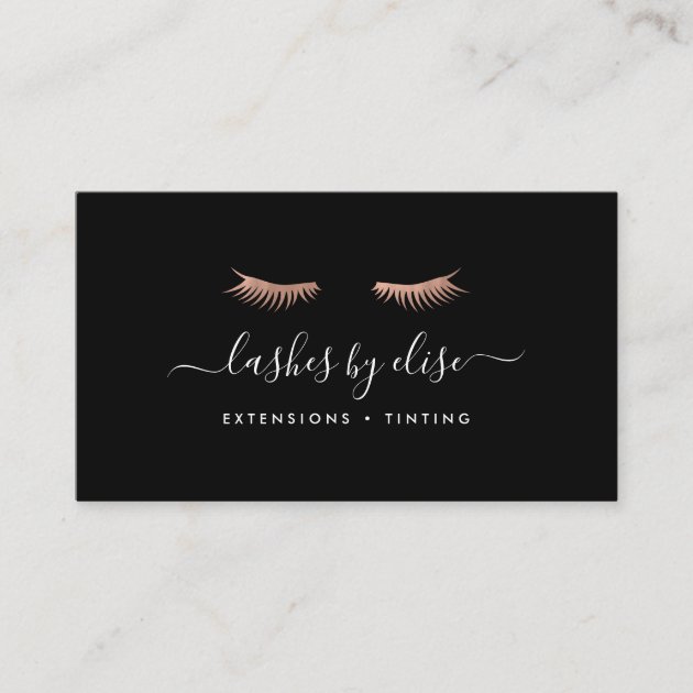 Rose Gold Lashes Business Card (front side)