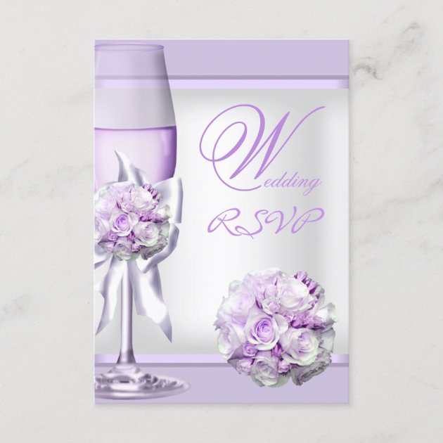 RSVP Elegant Wedding Lavender Purple Lilac 3