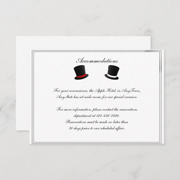Top Hats And Bow Ties Gay Wedding Insert