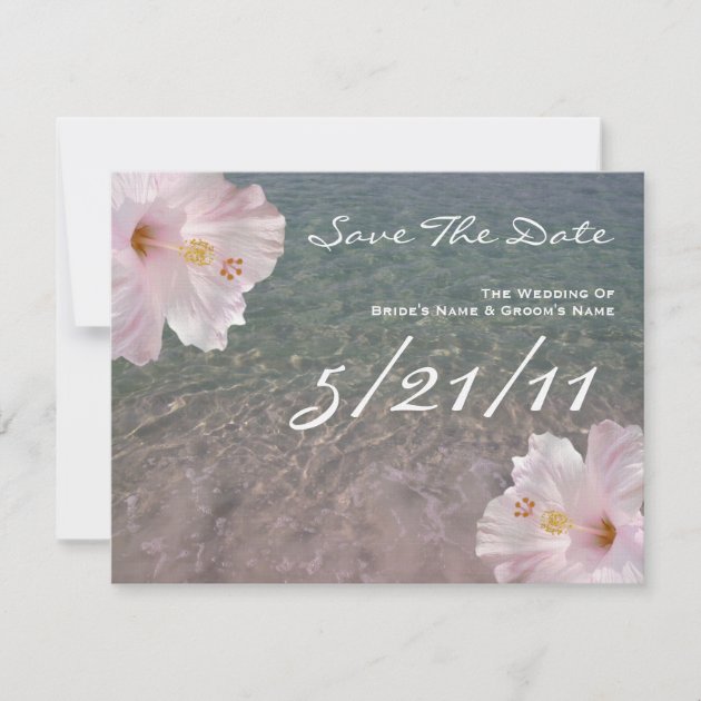 Tropical Beach Wedding Hibiscus Save The Date