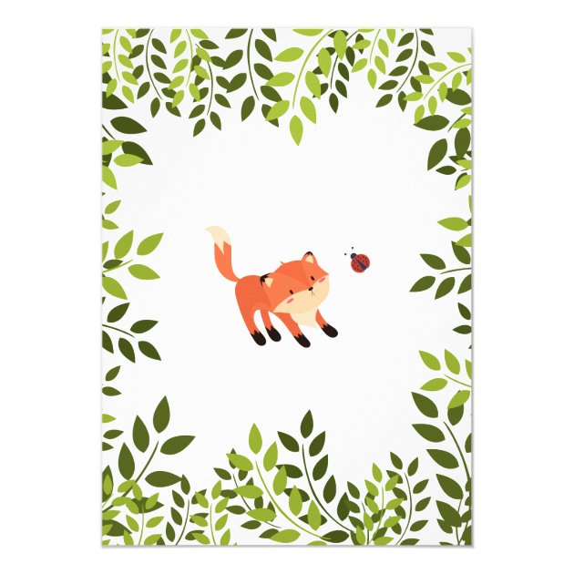 Woodland Forest Fox Boy Baby Shower Invitation
