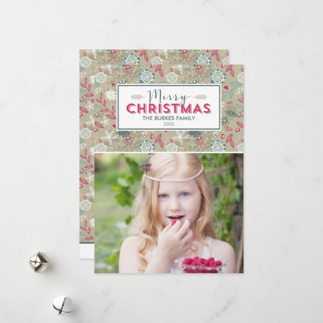 Lovely Pattern Christmas Holiday Photo Cards