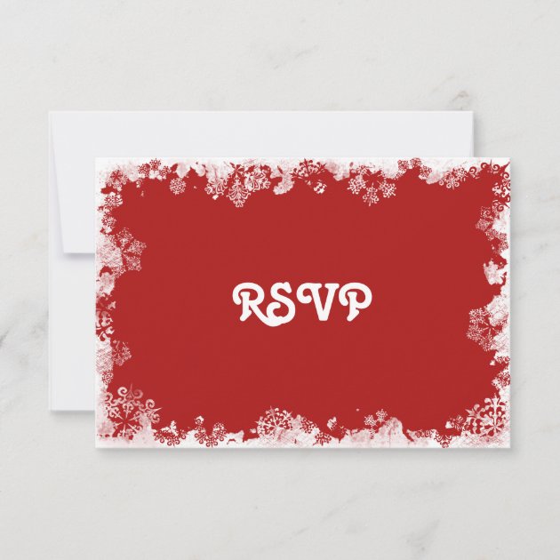 Red Snowflakes RSVP Card