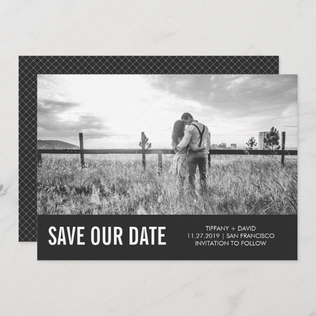 Modern Gray Save The Date With Photo