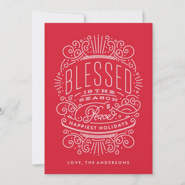 Blessed Season Lettering Holiday Christmas Card