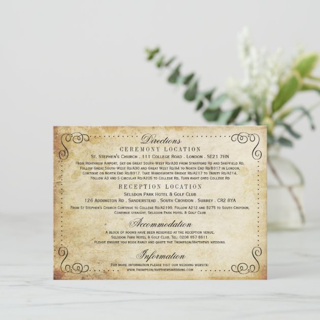 The Ornate Flourish Vintage Wedding Collection Enclosure Card