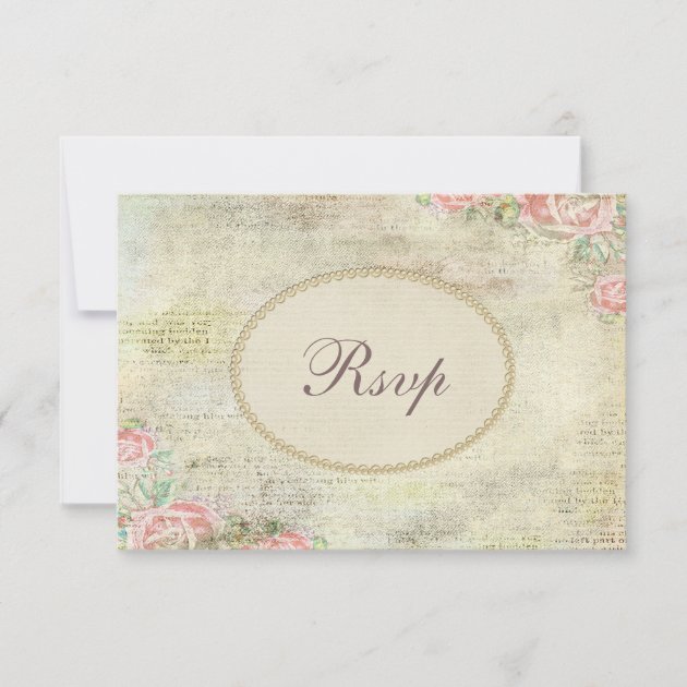 Pearls & Lace Shabby Chic Roses RSVP