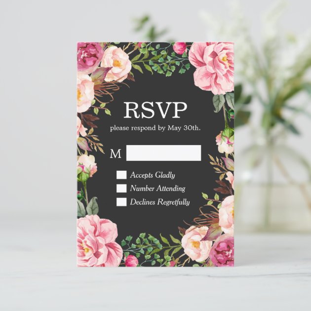 Gorgeous Floral Decor RSVP Respond Card
