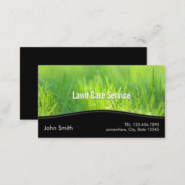Lawn Care Landscaping Spring Green Business Card (back side)