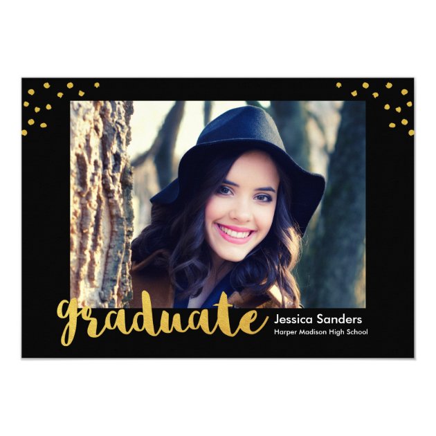 Modern Gold Decor 2018 Grad Photo Graduation Party Card