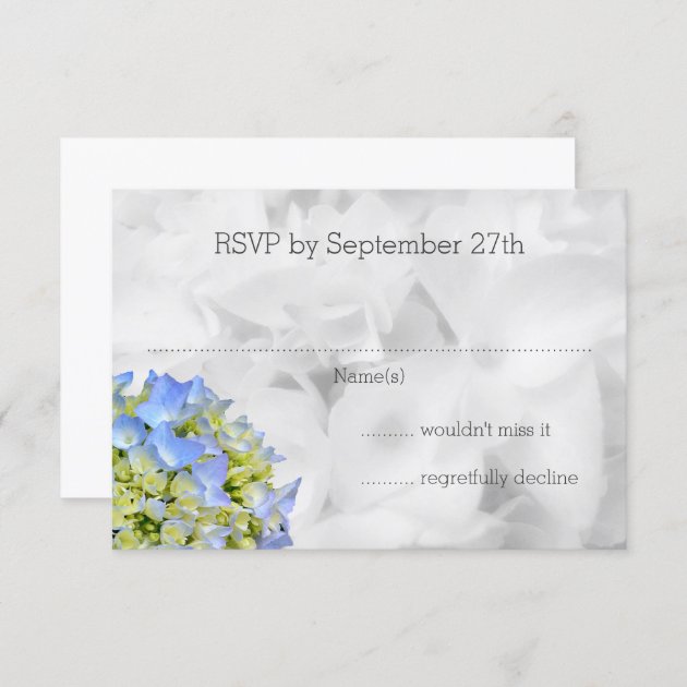 Bella Blue Hydrangea Wedding RSVP Cards