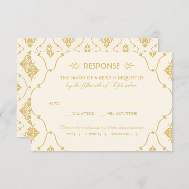 Wedding RSVP Card | Art Deco Style