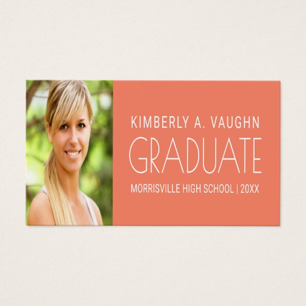 Graduation Name Card With Photo & Edit Color