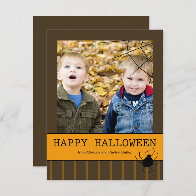 Spider Scare Halloween Photo Cards