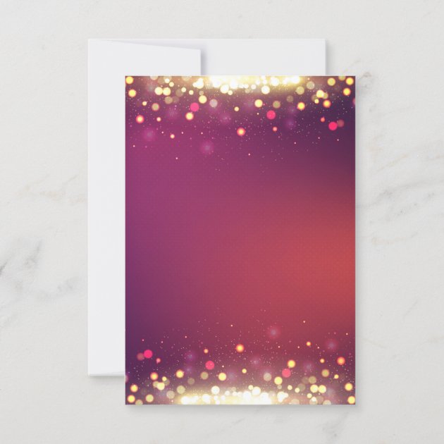 Gold Glamour Sparkles RSVP Respond Card