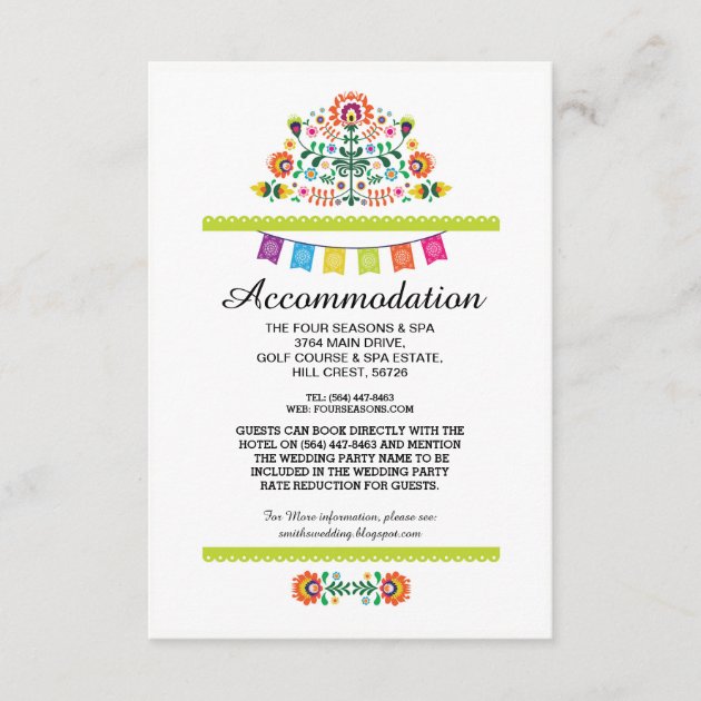 Fiesta Mexican Lime Accommodation Wedding Cards