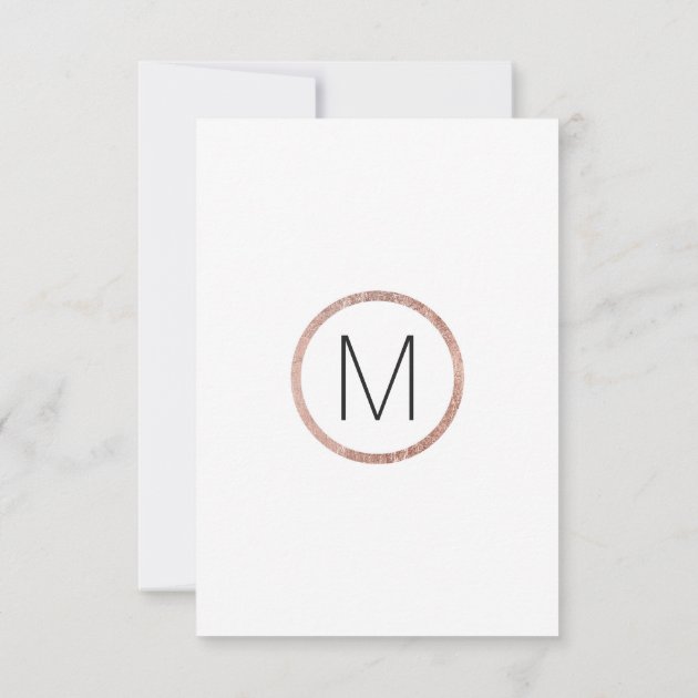 Chic Faux Rose Gold Thank You Cards