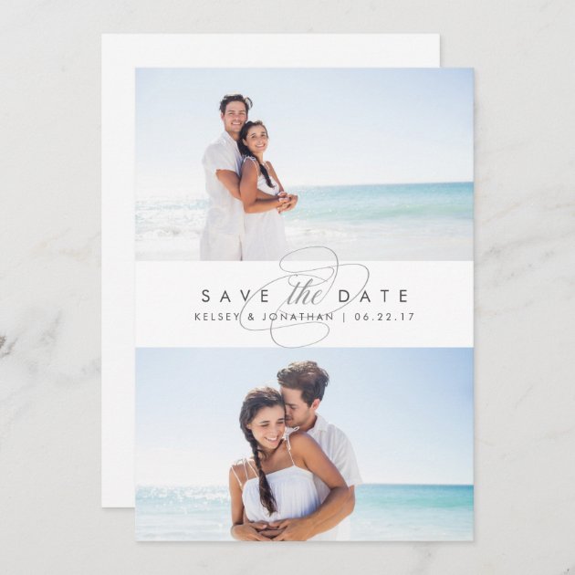 Simply Elegant Two Photo Save The Date