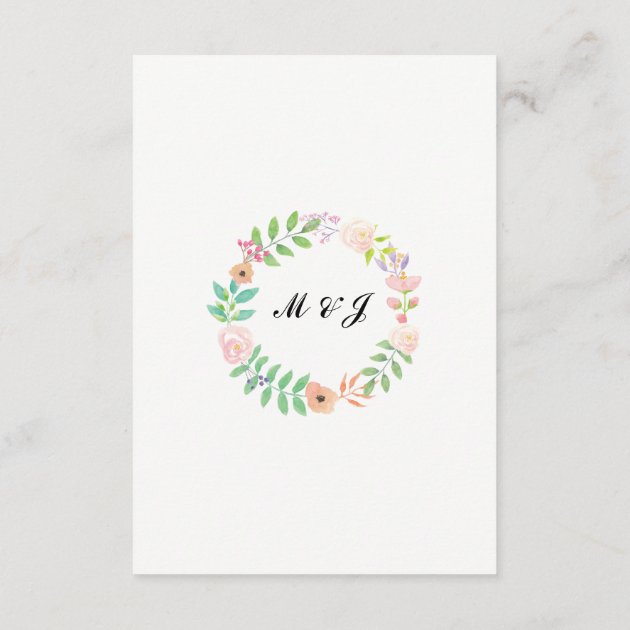 Wedding Accommodation Cards Watercolour Florals