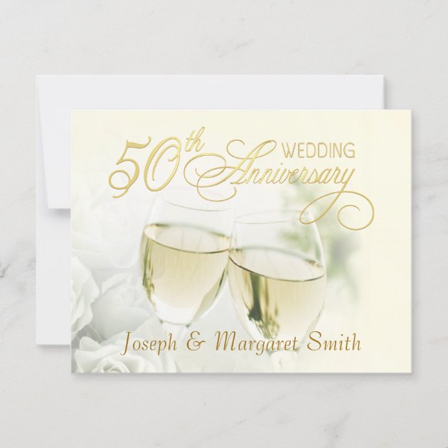 50th Anniversary Party - Ivory RSVP Reply Cards