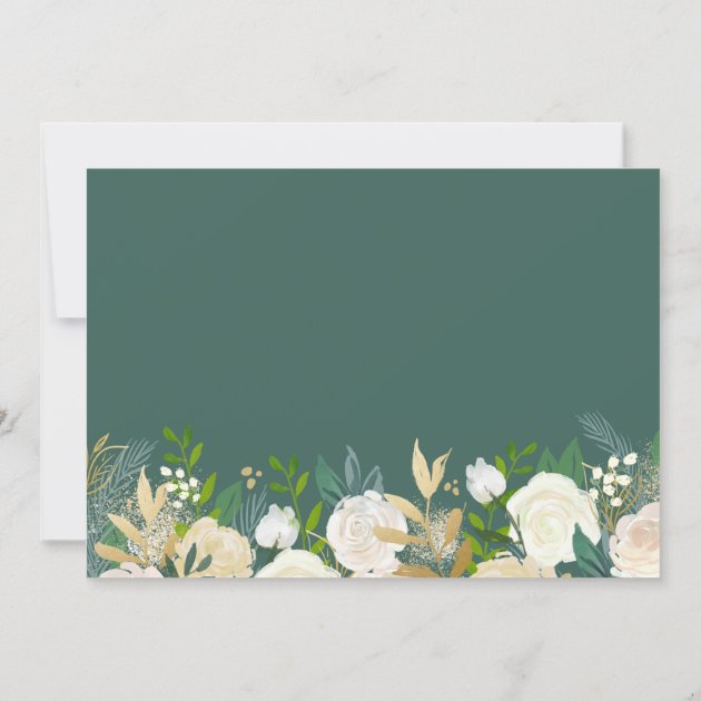Rustic Greenery Gold Glitters Floral Save The Date